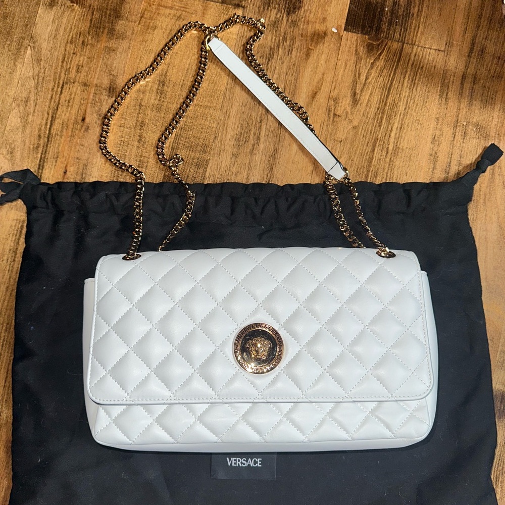 Versace White Quilted Shoulder Bag